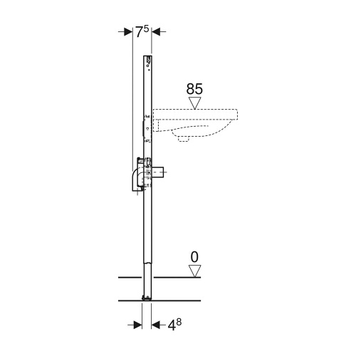 Immagine di Geberit DUOFIX modulo per lavabo 112 cm rubinetteria a pianale con scatola funzionale da incasso 111.553.00.2