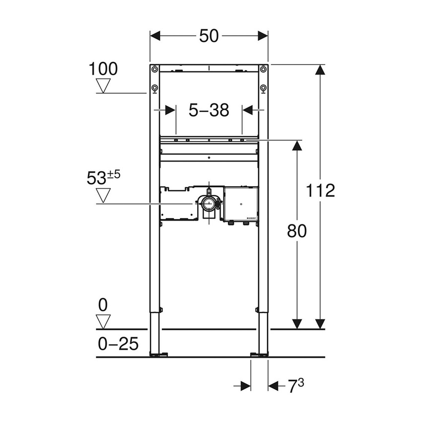 Immagine di Geberit DUOFIX modulo per lavabo 112 cm rubinetteria a pianale con scatola funzionale da incasso 111.553.00.2