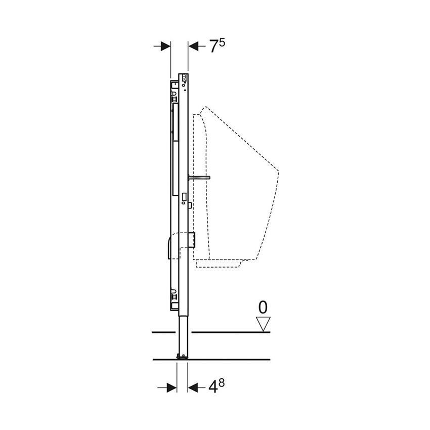 Immagine di Geberit DUOFIX modulo per orinatoio 112–130 cm universale per passo rapido esterno 111.686.00.2