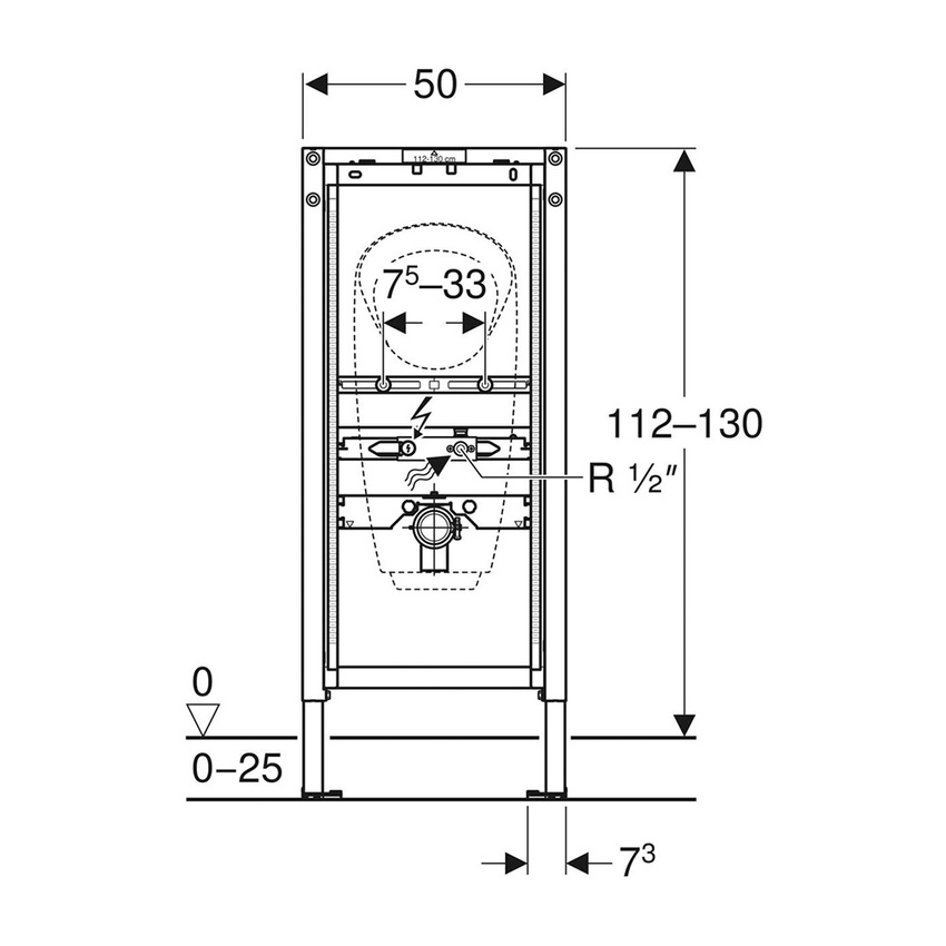 Immagine di Geberit DUOFIX modulo per orinatoio 112–130 cm universale per passo rapido esterno 111.686.00.2