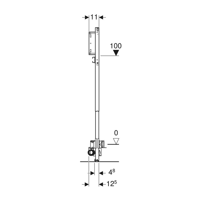Immagine di Geberit DUOFIX modulo per doccia 130 cm con scarico a parete rubinetteria a parete da incasso per altezza del massetto 90–200 mm a filo dell'imbuto di scarico 111.580.00.2