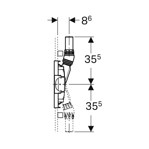 Immagine di Geberit DUOFIX modulo per doccia 130 cm con scarico a parete rubinetteria a parete da incasso per altezza del massetto 65–90 mm a filo dell'imbuto di scarico 111.581.00.2