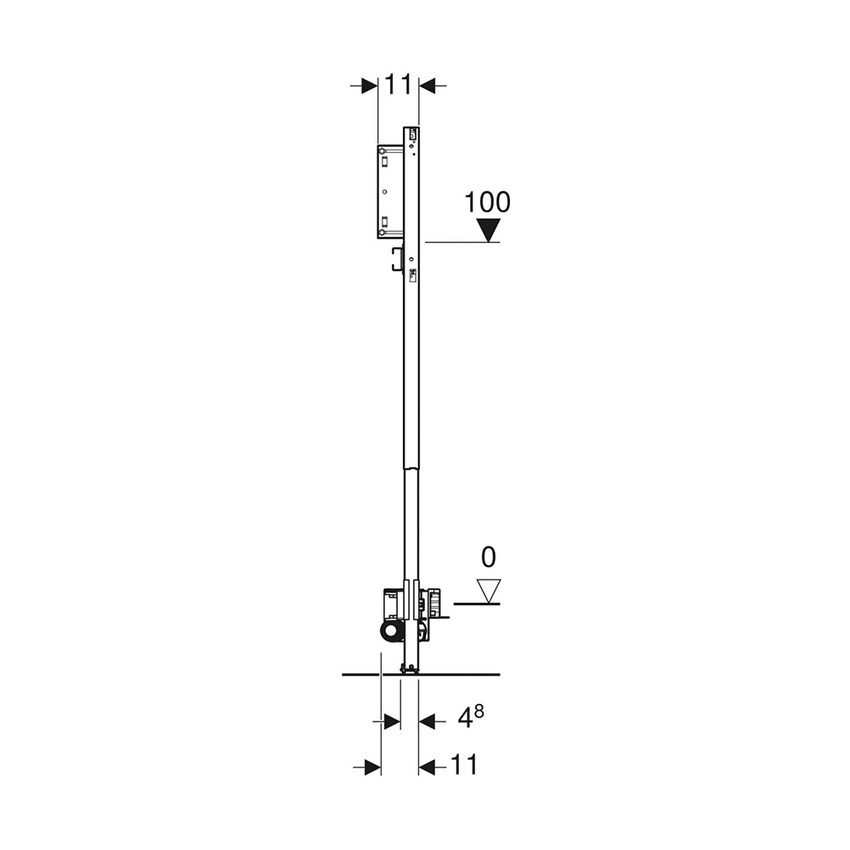 Immagine di Geberit DUOFIX modulo per doccia 130 cm con scarico a parete rubinetteria a parete da incasso per altezza del massetto 65–90 mm a filo dell'imbuto di scarico 111.581.00.2