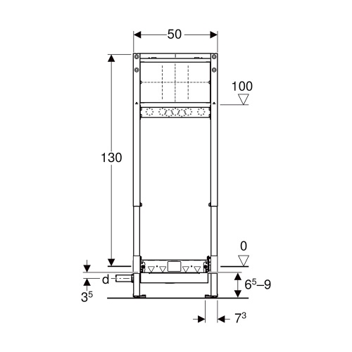 Immagine di Geberit DUOFIX modulo per doccia 130 cm con scarico a parete rubinetteria a parete da incasso per altezza del massetto 65–90 mm a filo dell'imbuto di scarico 111.581.00.2