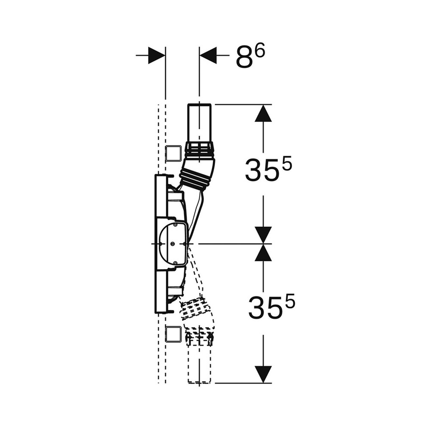 Immagine di Geberit DUOFIX modulo per doccia 50 cm con scarico a parete per altezza del massetto 65–90 mm a filo dell'imbuto di scarico 111.593.00.2