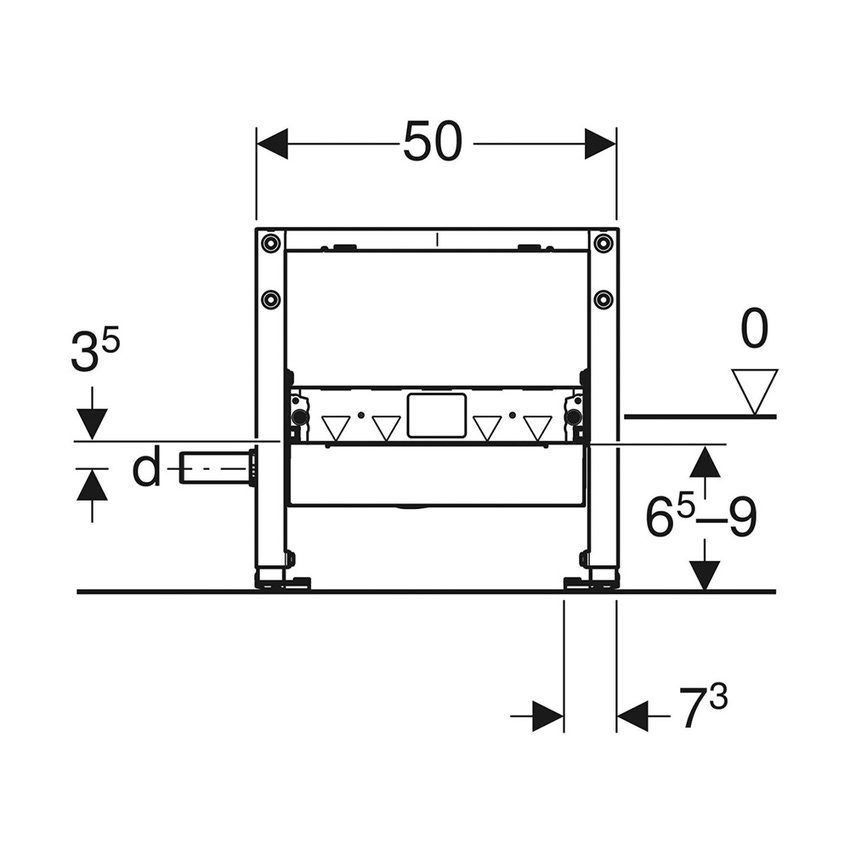 Immagine di Geberit DUOFIX modulo per doccia 50 cm con scarico a parete per altezza del massetto 65–90 mm a filo dell'imbuto di scarico 111.593.00.2