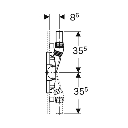 Immagine di Geberit DUOFIX modulo per doccia 50 cm con scarico a parete per altezza del massetto 90–200 mm a filo dell'imbuto di scarico 111.591.00.2