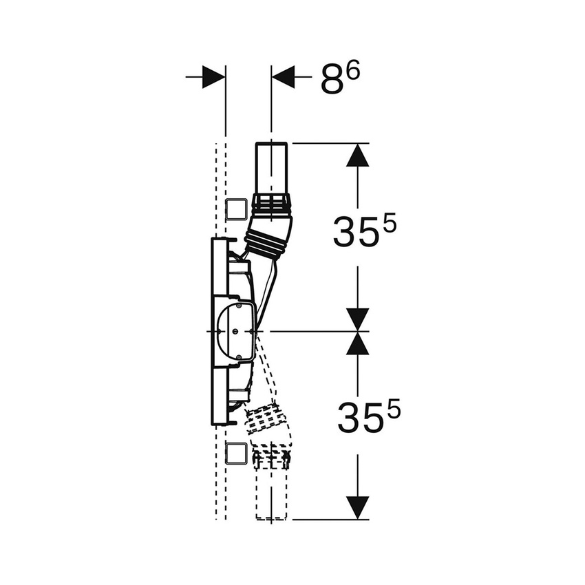 Immagine di Geberit DUOFIX modulo per doccia 50 cm con scarico a parete per altezza del massetto 90–200 mm a filo dell'imbuto di scarico 111.591.00.2