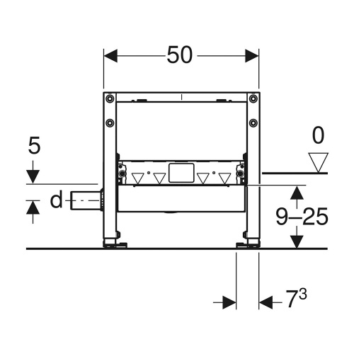 Immagine di Geberit DUOFIX modulo per doccia 50 cm con scarico a parete per altezza del massetto 90–200 mm a filo dell'imbuto di scarico 111.591.00.2