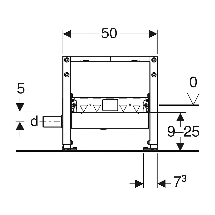 Immagine di Geberit DUOFIX modulo per doccia 50 cm con scarico a parete per altezza del massetto 90–200 mm a filo dell'imbuto di scarico 111.591.00.2