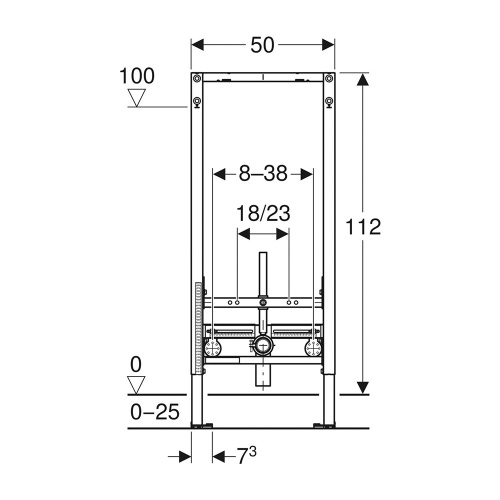 Immagine di Geberit DUOFIX modulo per bidet 112 cm, universale 111.510.00.2