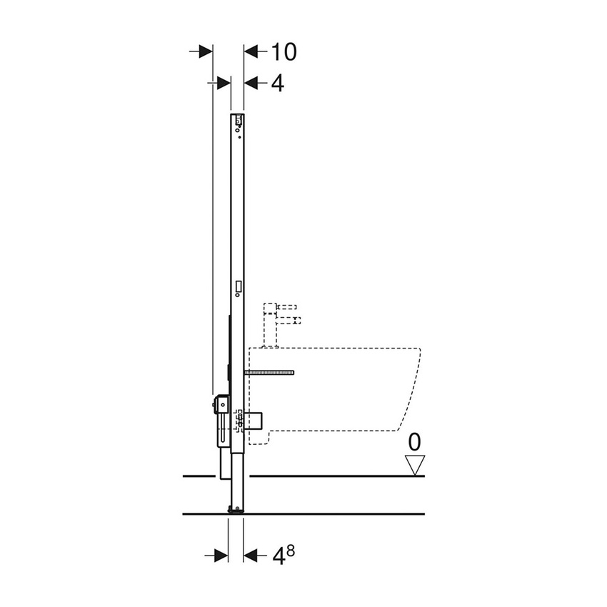 Immagine di Geberit DUOFIX modulo per bidet 112 cm, universale 111.510.00.2
