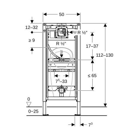 Immagine di Geberit DUOFIX per orinatoio sospeso con sistema di risciacquo da incasso per orinatoio Preda 111.676.00.2