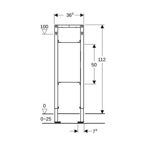 Immagine di Geberit DUOFIX modulo per impugnature e maniglie 112 cm per disabili 111.790.00.2