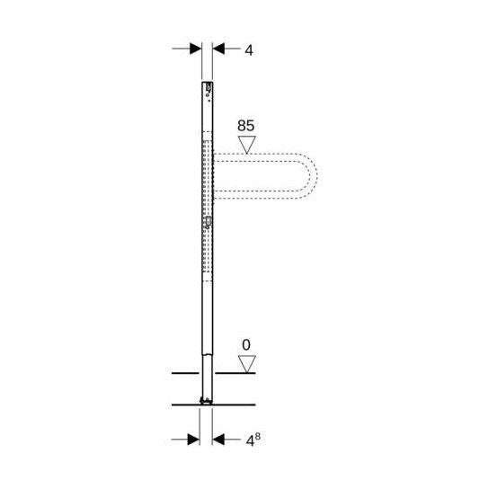 Immagine di Geberit DUOFIX modulo per impugnature e maniglie 112 cm per disabili 111.790.00.2