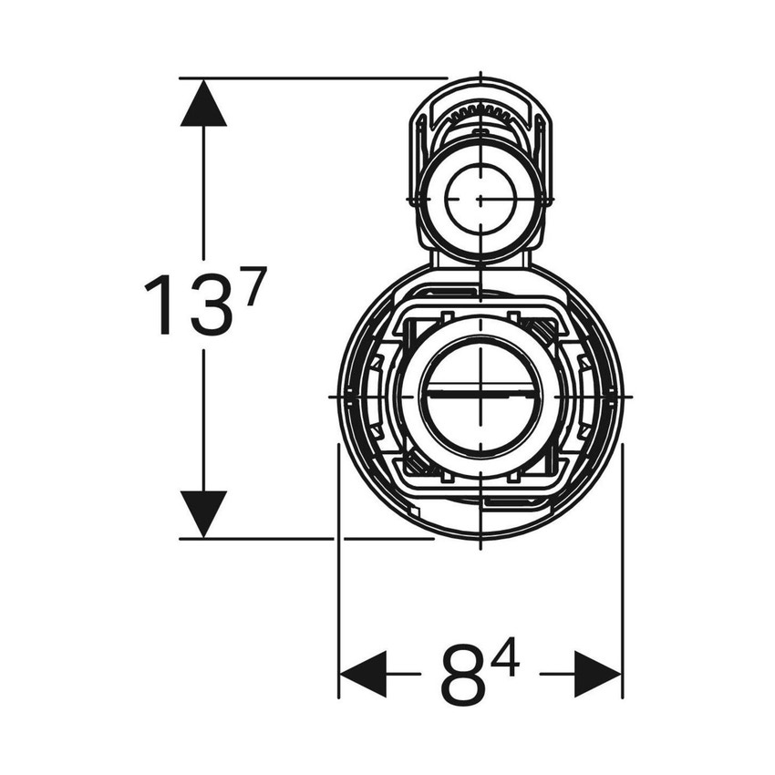 Immagine di Geberit batteria tipo 290-380 risciacquo a due quantità con allacciamento idrico universale 3/8" codolo in ottone, finitura cromo 283.354.21.5