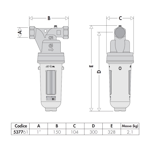 Immagine di Caleffi Dispositivo anticalcare elettrolitico con filtro e magnete, Ø 1"FF 537761