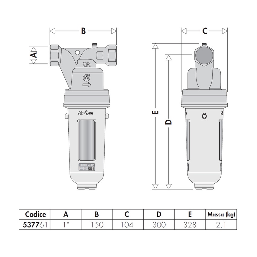 Immagine di Caleffi Dispositivo anticalcare elettrolitico con filtro e magnete, Ø 1"FF 537761