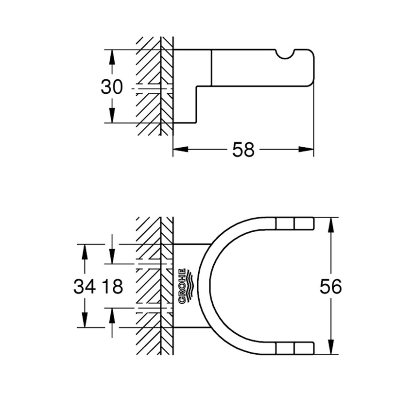 Immagine di Grohe SELECTION gancio doppio con fissaggio nascosto, finitura cromo 41049000