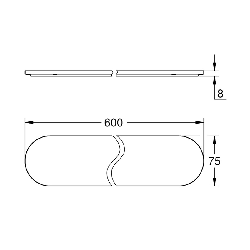 Immagine di Grohe SELECTION mensola in vetro, da utilizzare con supporto, colore bianco 41057000