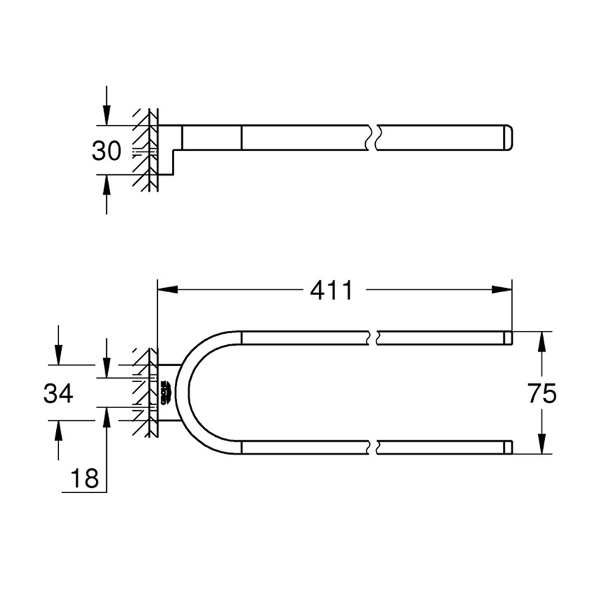 Immagine di Grohe SELECTION porta salviette doppio, non orientabile, finitura cromo 41059000