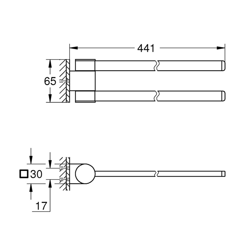 Immagine di Grohe SELECTION porta salviette doppio, orientabile, finitura cromo 41063000