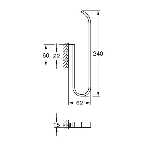 Immagine di Grohe SELECTION porta rotolo di scorta, fissaggio nascosto, finitura cromo 41067000