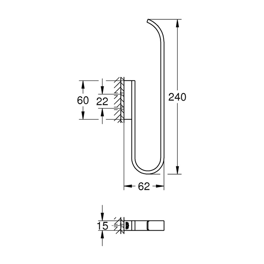 Immagine di Grohe SELECTION porta rotolo di scorta, fissaggio nascosto, finitura cromo 41067000