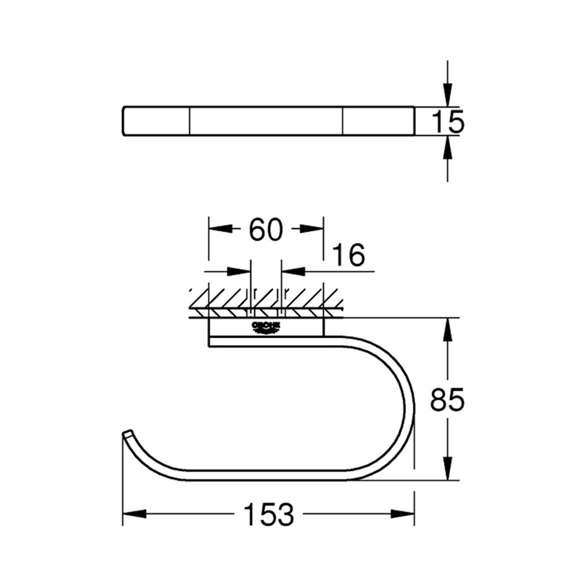 Immagine di Grohe SELECTION porta rotolo senza coperchio, fissaggio nascosto, finitura cromo 41068000