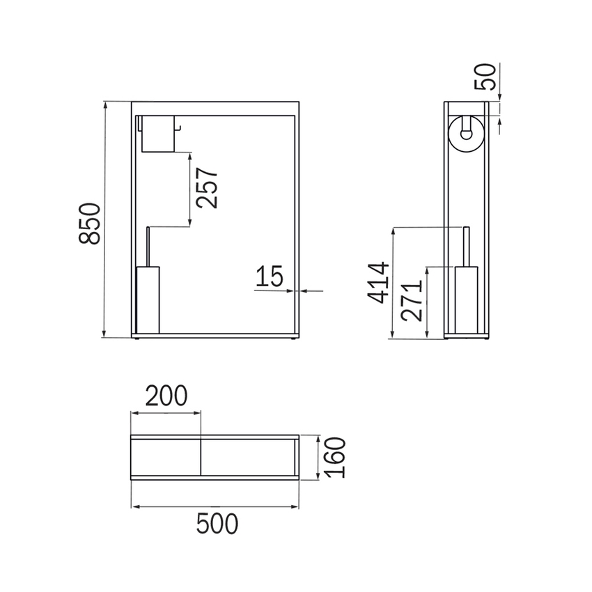 Immagine di Inda INDISSIMA piantana con portarotolo e portascopino, da appoggio, finitura acciaio inox spazzolato A88860NS