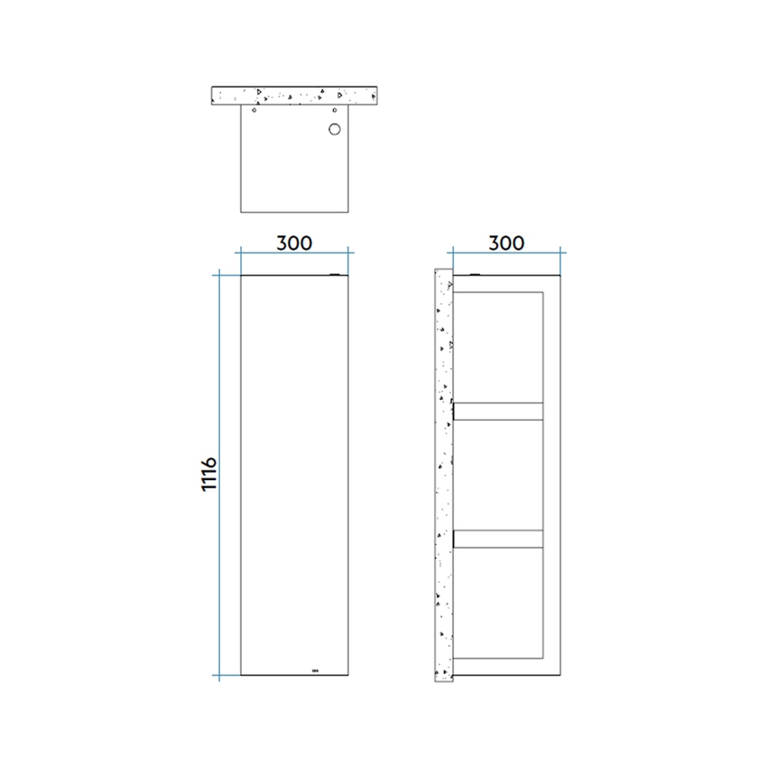 Immagine di Irsap QUADRAQUA S scaldasalviette elettrico a 3 scomparti H.111,6 L.30 P.30 cm, colore bianco standard finitura lucido  QDRS030Z01IRNNN002