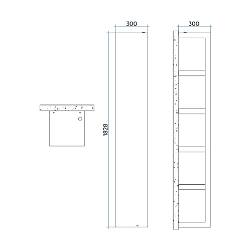 Immagine di Irsap QUADRAQUA L scaldasalviette elettrico a 3 scomparti H.182,8 L.30 P.30 cm, colore bianco standard finitura lucido  QDRL030Z01IRNNN002