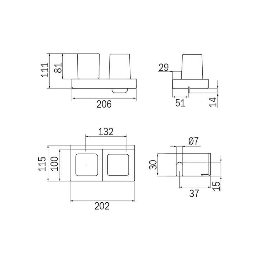 Immagine di Inda INDISSIMA_CHROME set lavabo con spandisapone a leva e portabicchiere, a parete, finitura cromo A88K20CR21