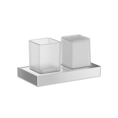 Immagine di Inda INDISSIMA_CHROME set lavabo con spandisapone a leva e portabicchiere, a parete, finitura cromo A88K20CR21