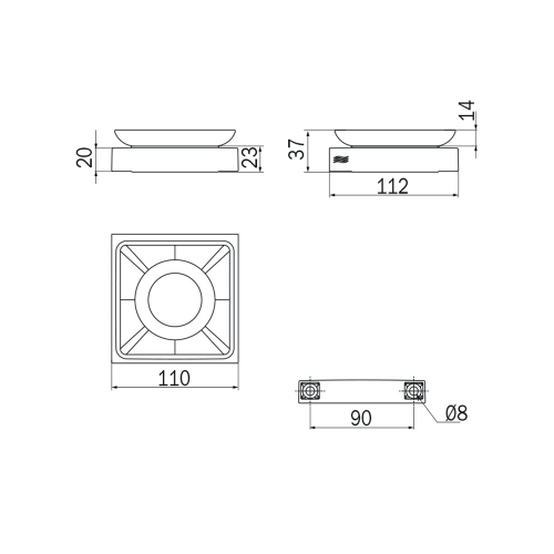 Immagine di Inda DIVO portasapone a parete, con bacinella in vetro trasparente, finitura cromo A15110CR03