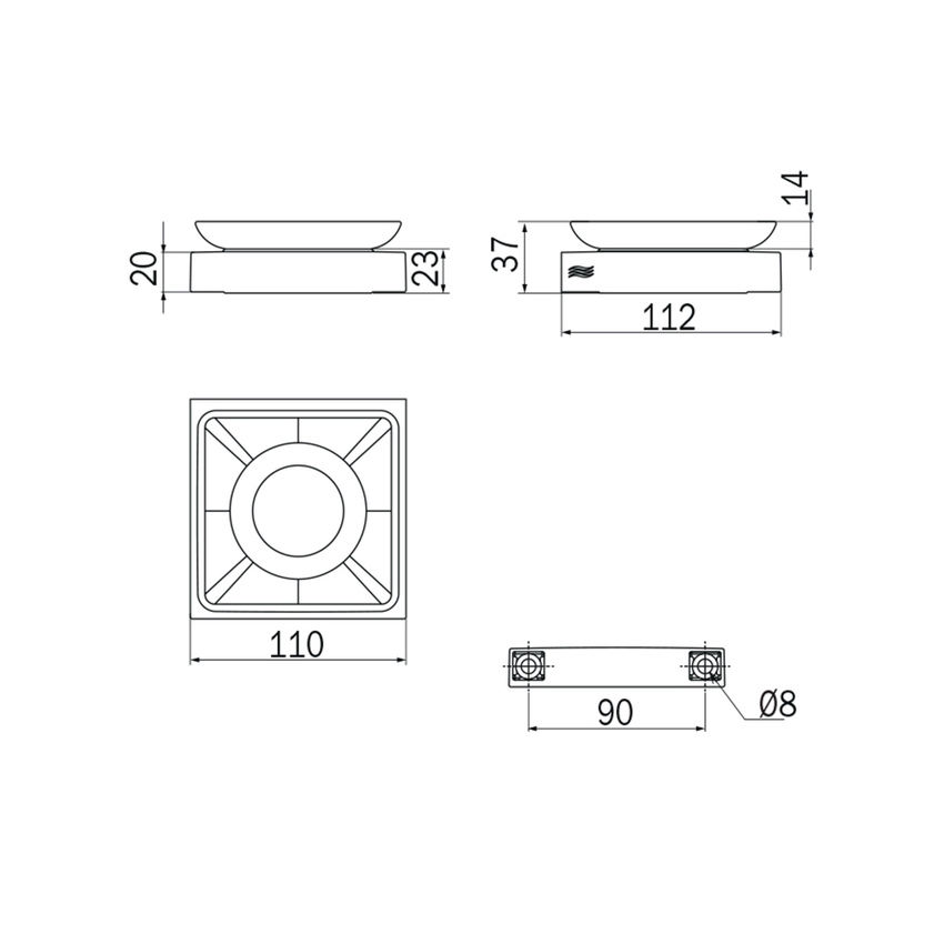 Immagine di Inda DIVO portasapone a parete, con bacinella in vetro trasparente, finitura cromo A15110CR03