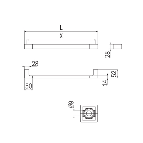 Immagine di Inda LEA maniglione di sicurezza L.30 cm, finitura cromo A1895ACR