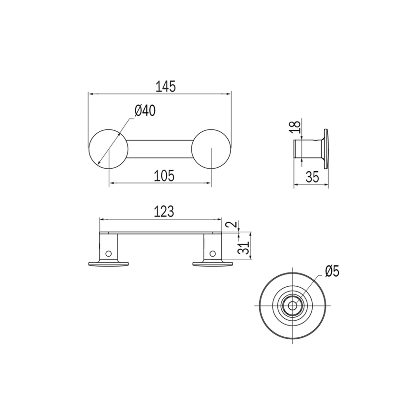 Immagine di Inda ONE appendiabiti doppio, finitura cromo AV120ECR
