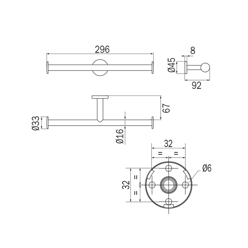 Immagine di Inda ONE portarotolo doppio, finitura cromo A2425CCR