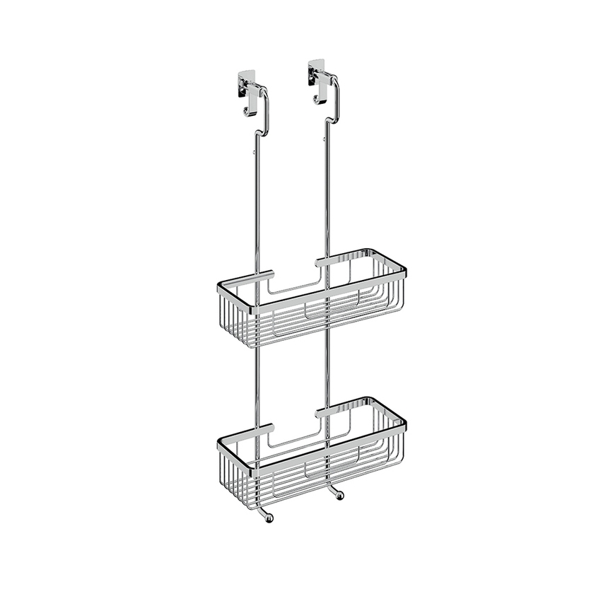 Immagine di Inda Cestino doppio appendibile, con ganci appendiabiti, finitura cromo AV0340CR