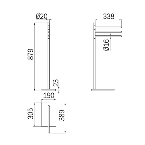 Immagine di Inda Piantana con 3 portasalviette, finitura cromo AV085FCR