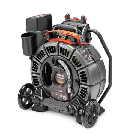 Immagine di Ridgid rM200B ruota SeeSnake con telecamera autolivellante alimentata con TruSense e tamburo D2B, lunghezza cavo 50 m 63663