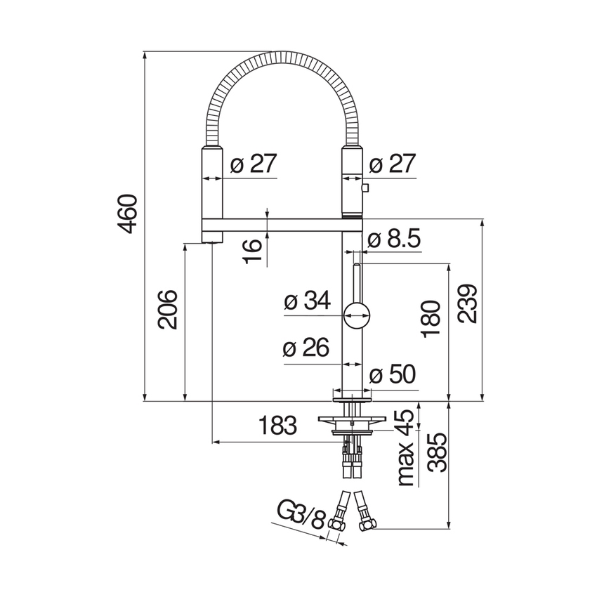 Immagine di Nobili MOVE miscelatore monocomando per lavello, con bocca girevole, finitura cromo MV92300/50CR