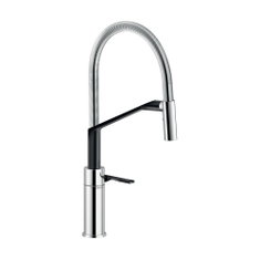 Immagine di Nobili HERON miscelatore monocomando per lavello, con bocca girevole e doccetta a 2 getti, finitura cromo HR125300CB