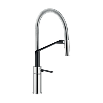 Immagine di Nobili HERON miscelatore monocomando per lavello, con bocca girevole e doccetta a 2 getti, finitura cromo HR125300CB