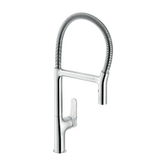 Immagine di Nobili YPSILON miscelatore monocomando per lavello, con bocca girevole e doccetta a 2 getti orientabile, finitura cromo MP120300CR