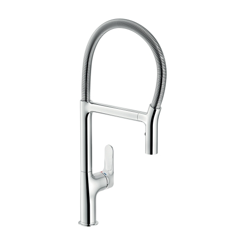 Immagine di Nobili YPSILON miscelatore monocomando per lavello, con bocca girevole e doccetta a 2 getti orientabile, finitura cromo MP120300CR