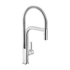 Immagine di Nobili MASTER miscelatore monocomando per lavello, con bocca girevole e doccetta 2 getti orientabile, finitura cromo MP118300CR