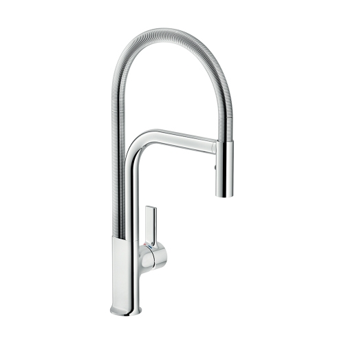 Immagine di Nobili MASTER miscelatore monocomando per lavello, con bocca girevole e doccetta 2 getti orientabile, finitura cromo MP118300CR