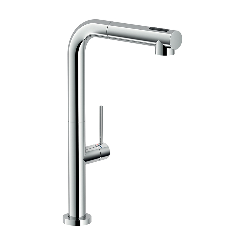 Immagine di Nobili POP miscelatore monocomando per lavello, con bocca girevole 360° e doccetta 2 getti estraibile, finitura cromo PO108127CR